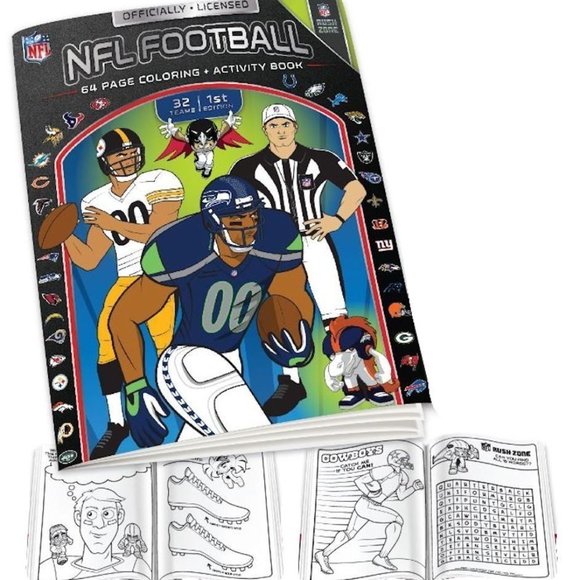 NFL COLORING BOOK & ACTIVITY BOOK 4 PAGES NEW - Picture 1 of 1